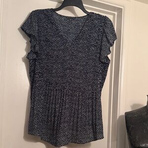 Adrianna Papell Black and White Dotted Blouse